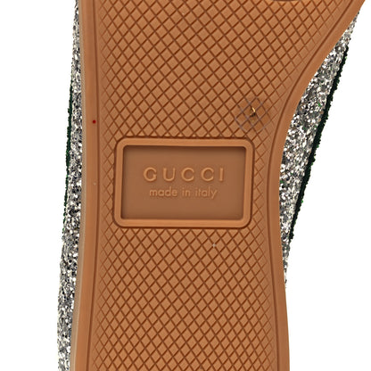 Gucci Glitter Fabric Web Mens Falacer Sneakers 9 Silver 6 of 7