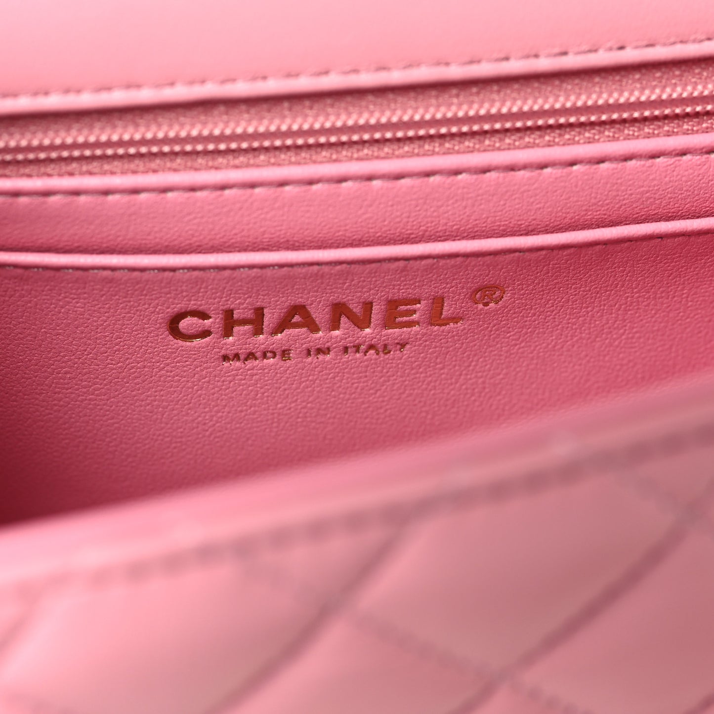 Lambskin Quilted Mini Top Handle Rectangular Flap Pink