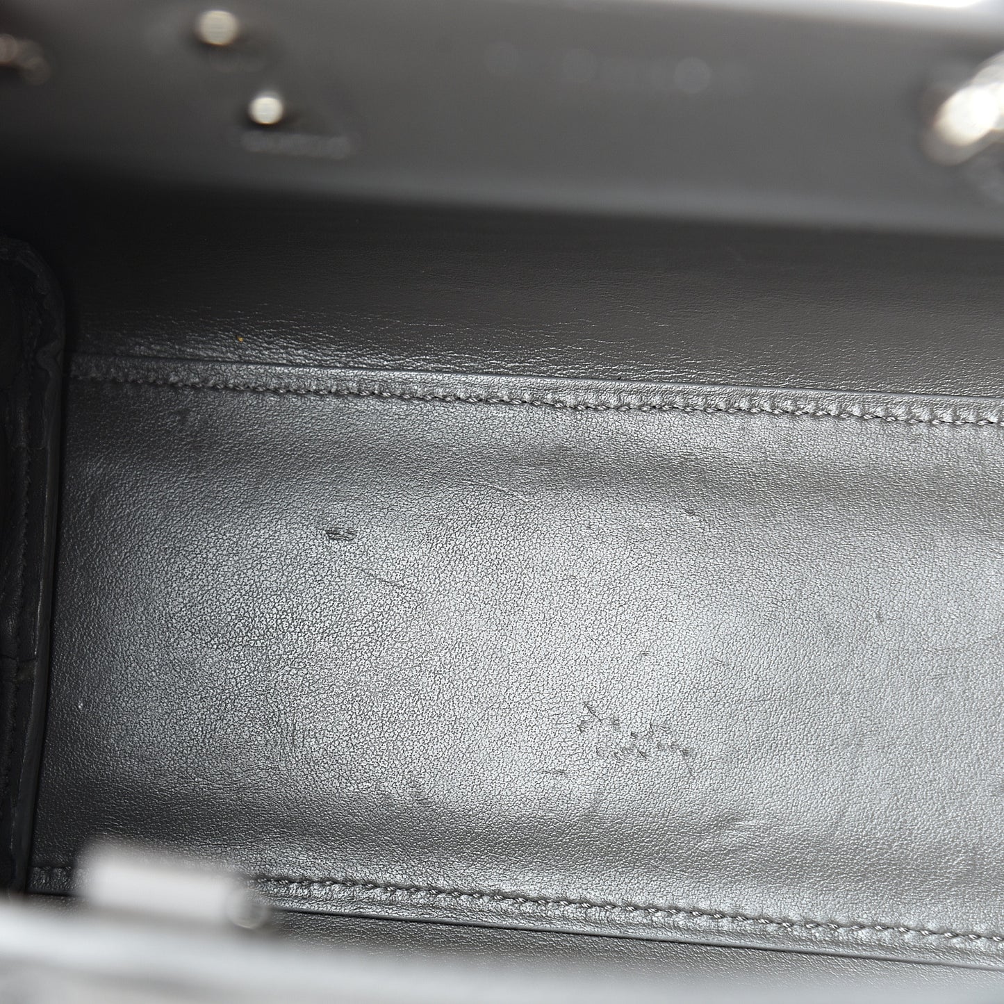 Calfskin Crocodile Embossed Nano Sac De Jour Fog