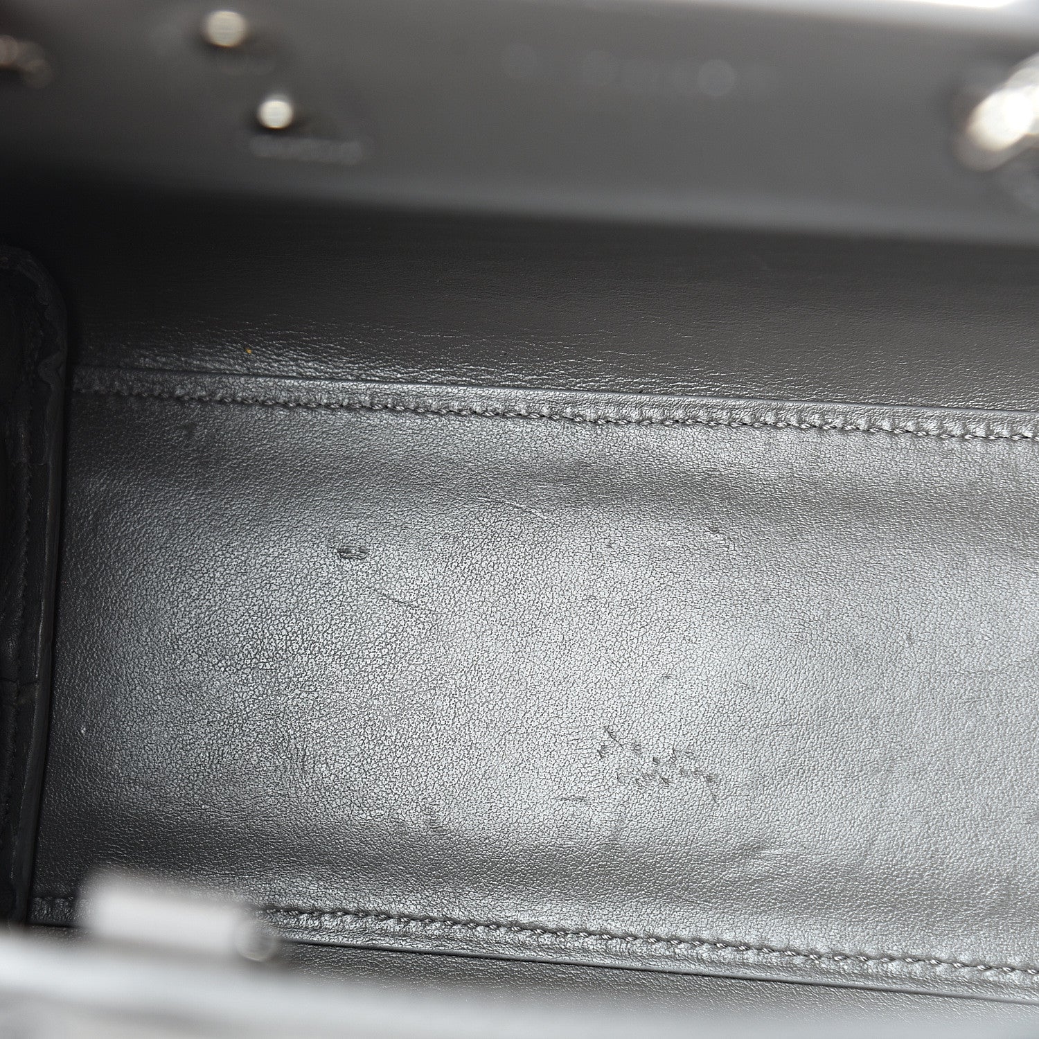Saint Laurent Calfskin Crocodile Embossed Nano Sac De Jour Fog 10 of 11