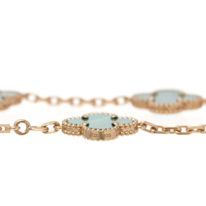 Van Cleef & Arpels 18K Yellow Gold Malachite 5 Motifs Vintage Alhambra Bracelet 4 of 6