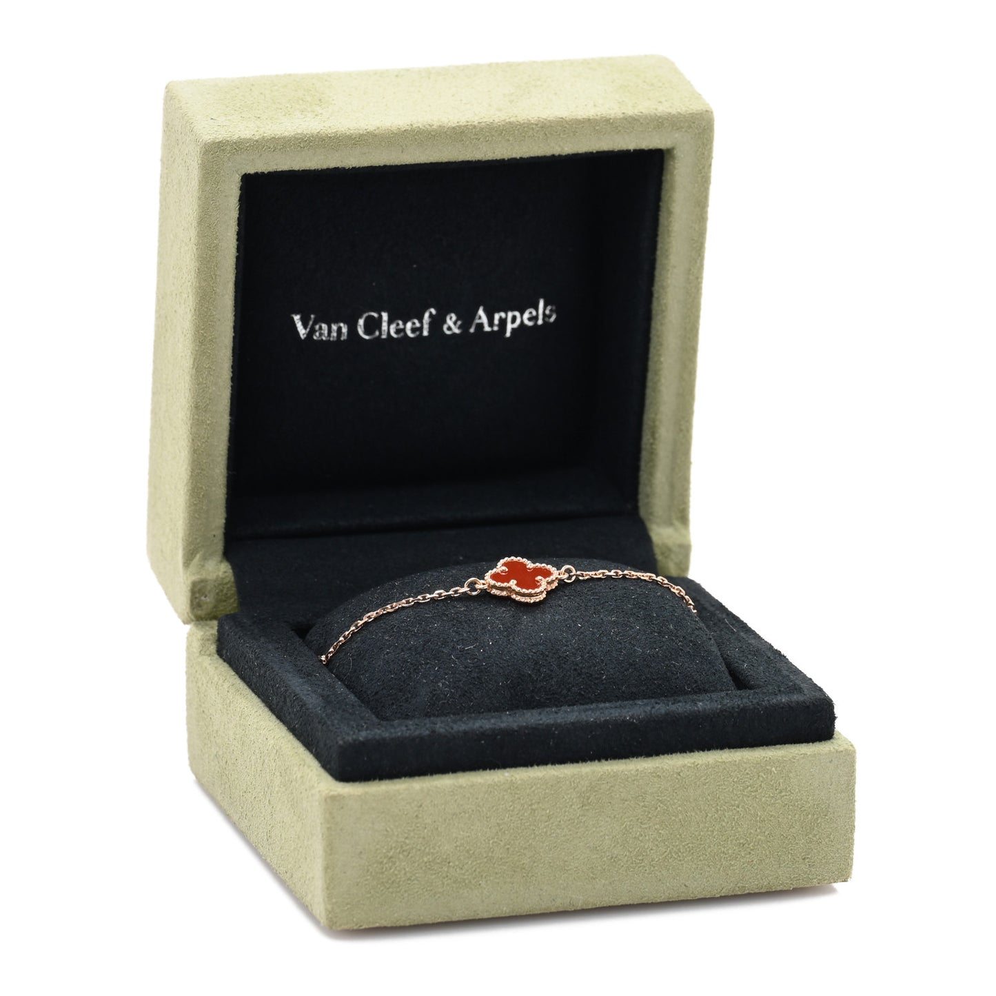18K Rose Gold Carnelian Sweet Alhambra Bracelet
