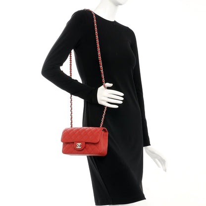 Chanel Caviar Quilted Mini Rectangular Flap Red 2 of 8