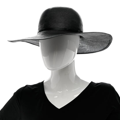 Chanel Woven CC Wide Brim Hat 57 Black 2 of 8