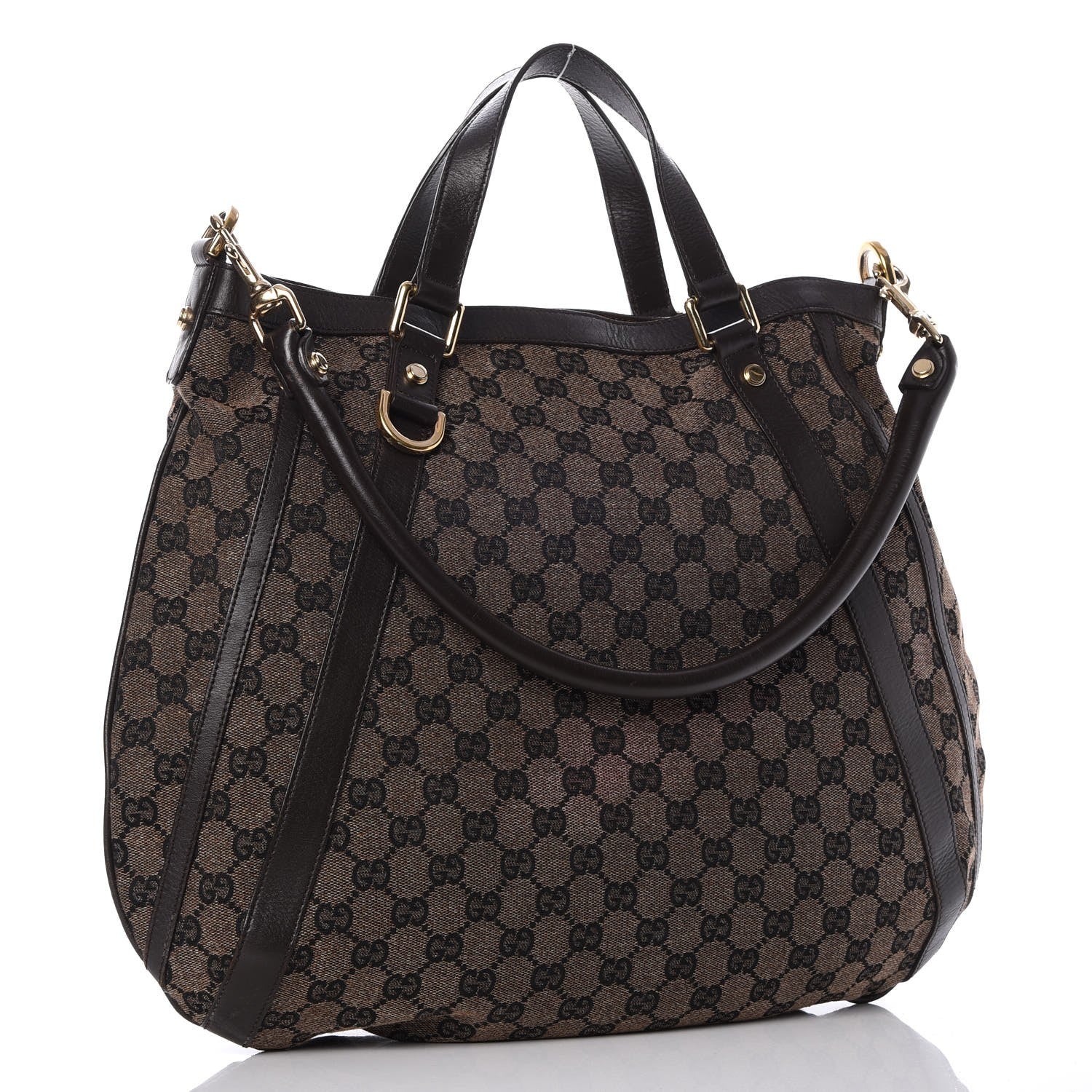 Gucci Monogram Medium Abbey Convertible Tote Dark Brown 4 of 13