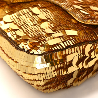 Fendi Sequin Paillettes Baguette Gold 8 of 8