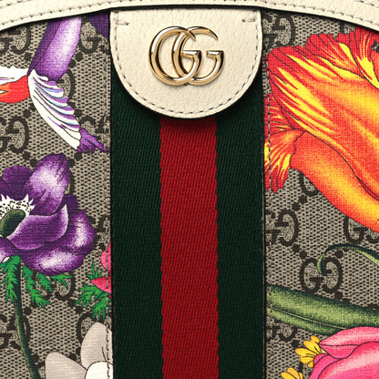 Gucci GG Supreme Monogram Flora Web GG Small Ophidia Dome Shoulder Bag White 8 of 10
