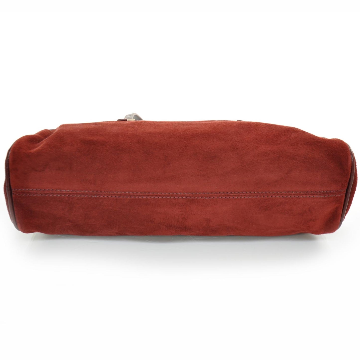 Suede Small Bowler Bag Red