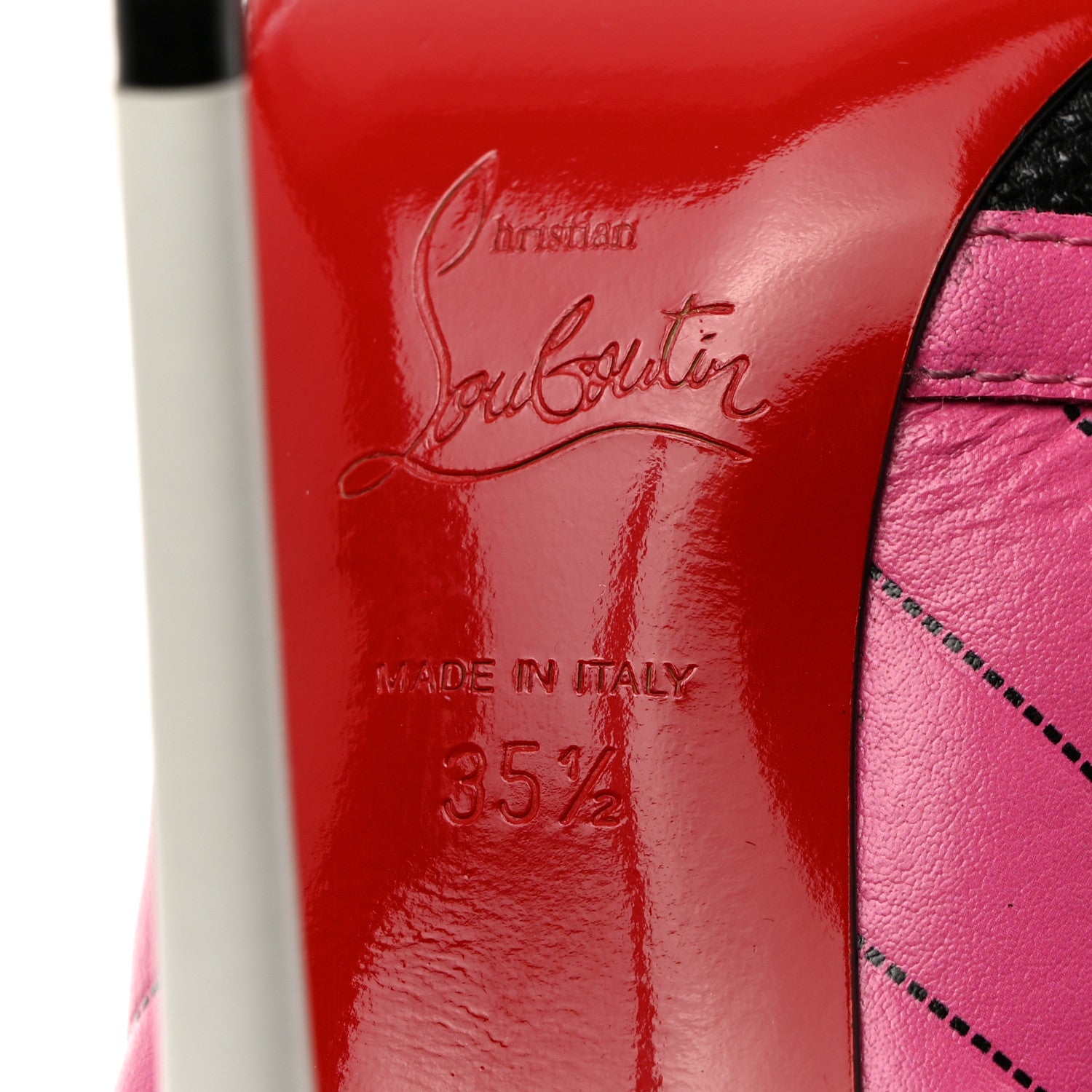Christian Louboutin Kid Jazz Calfskin Boltina 120 Booties 35.5 Black Rose 7 of 8