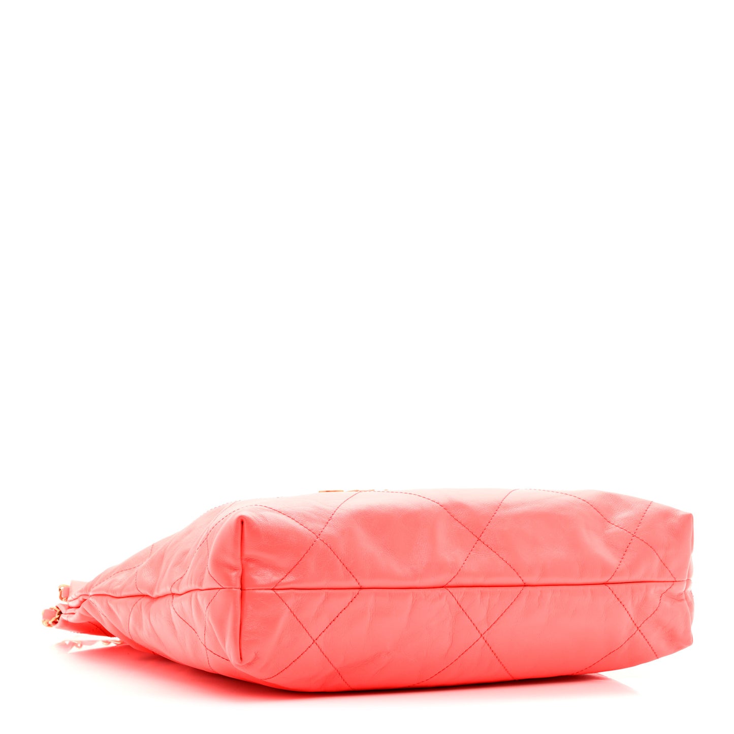 Shiny Calfskin Quilted Small Chanel 22 Coral