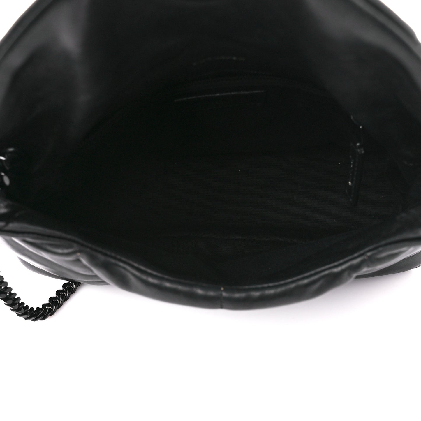 Lambskin Quilted Monogram Monochrome Small Loulou Puffer Chain Satchel Black