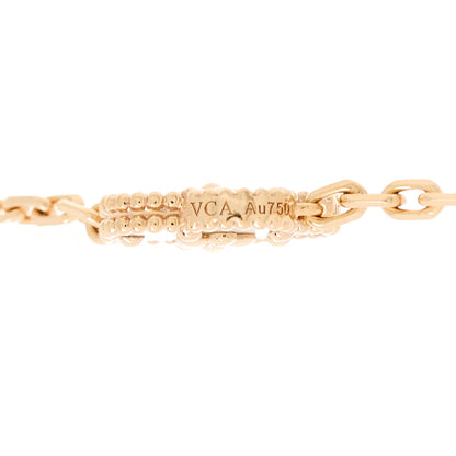 Van Cleef & Arpels 18K Rose Gold Carnelian Mother of Pearl Onyx 5 Motifs Lucky Spring Bracelet 4 of 4