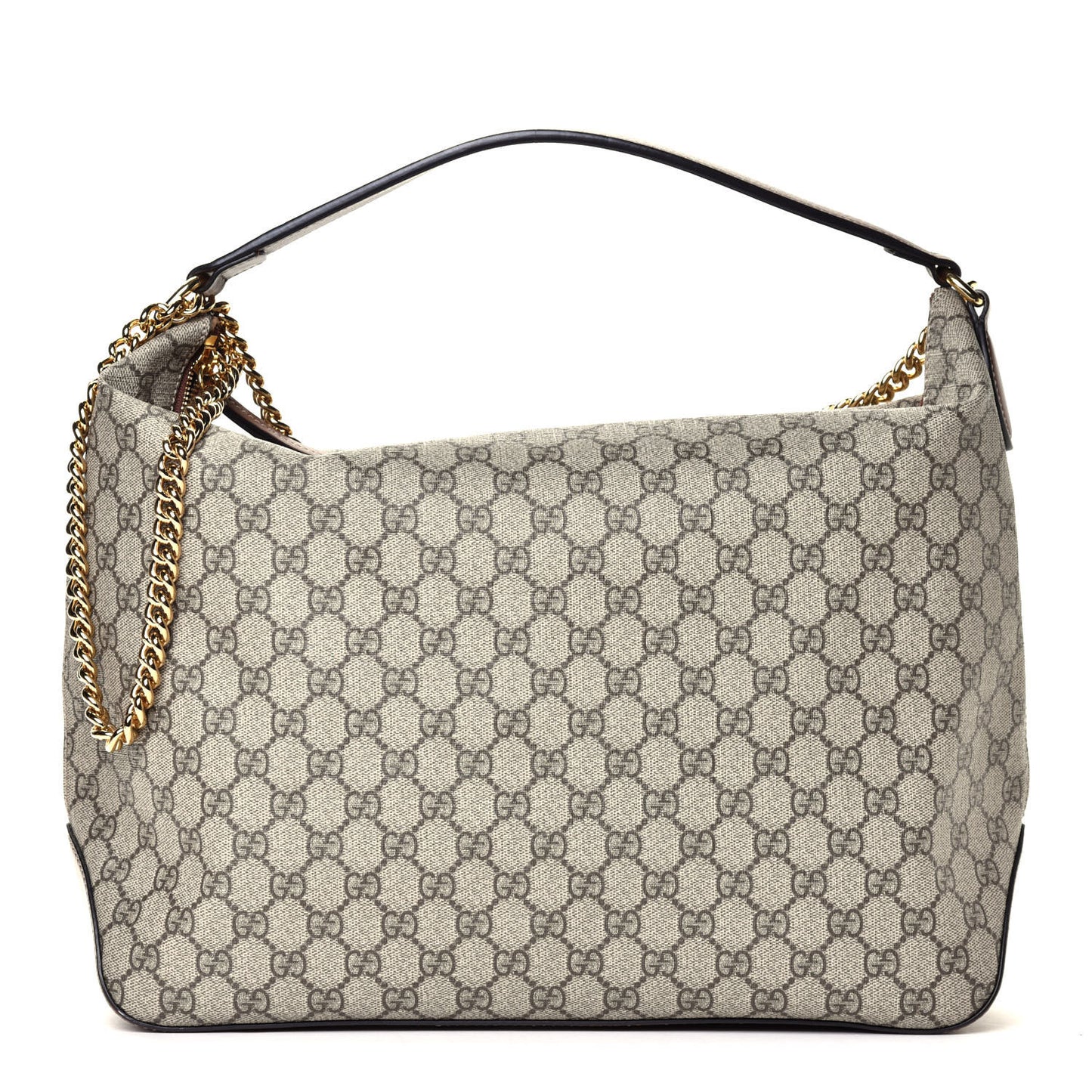GG Supreme Monogram Large Linea A Hobo Light Brown