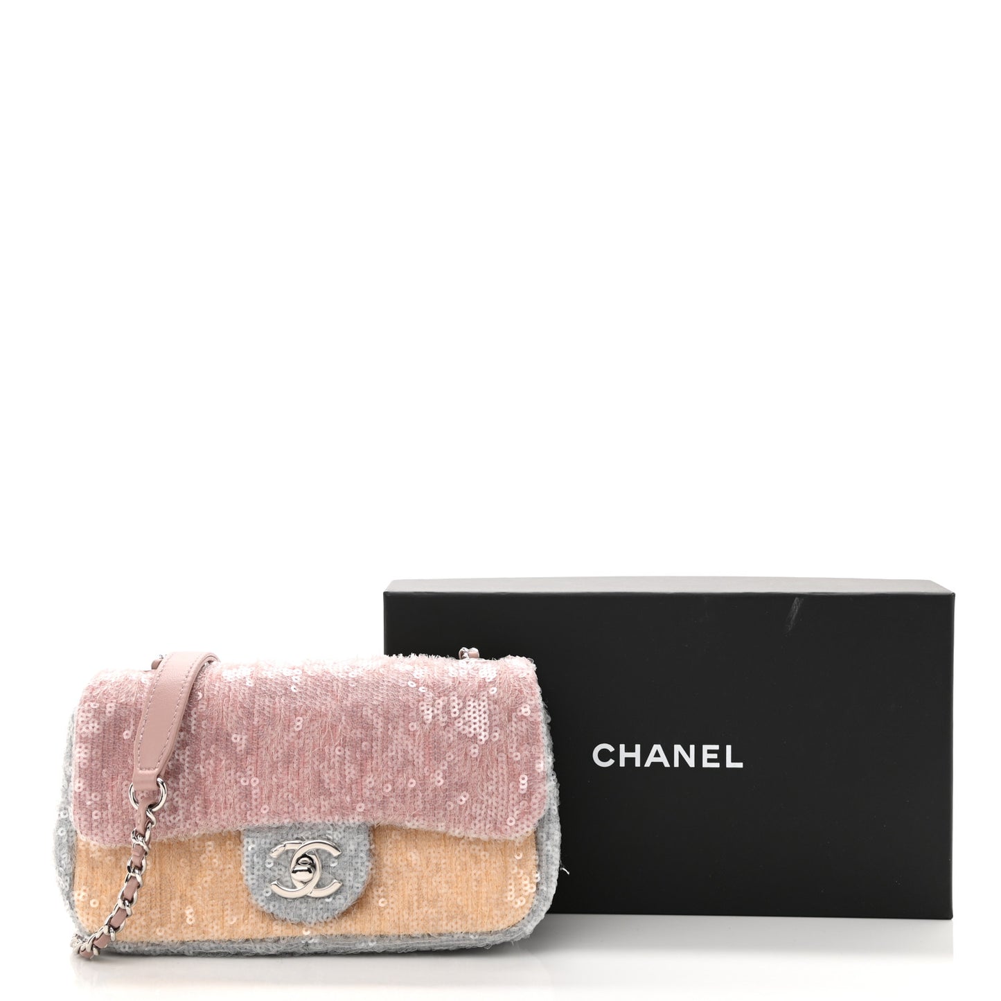 Sequin Mini Waterfall Flap Pink Blue Yellow