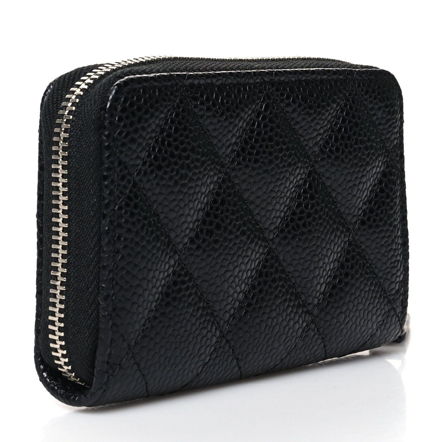 Caviar Quilted Zip Coin Purse Black