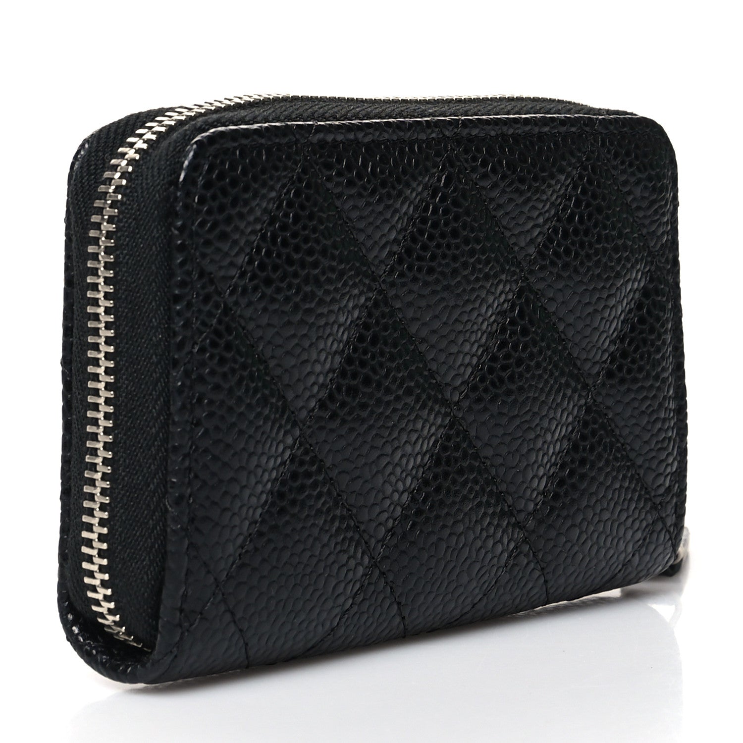 Chanel Caviar Quilted Zip Coin Purse Black 3 of 10