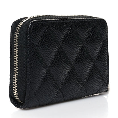 Chanel Caviar Quilted Zip Coin Purse Black 3 of 10