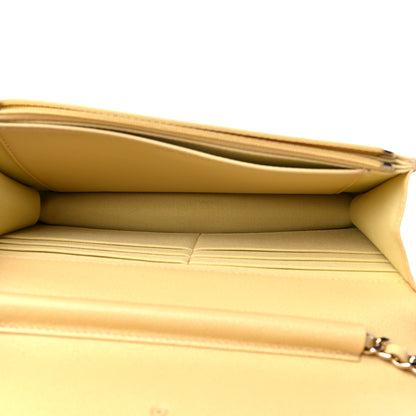 Chanel Caviar Quilted Studded CC Wallet on Chain WOC Yellow 5 of 11