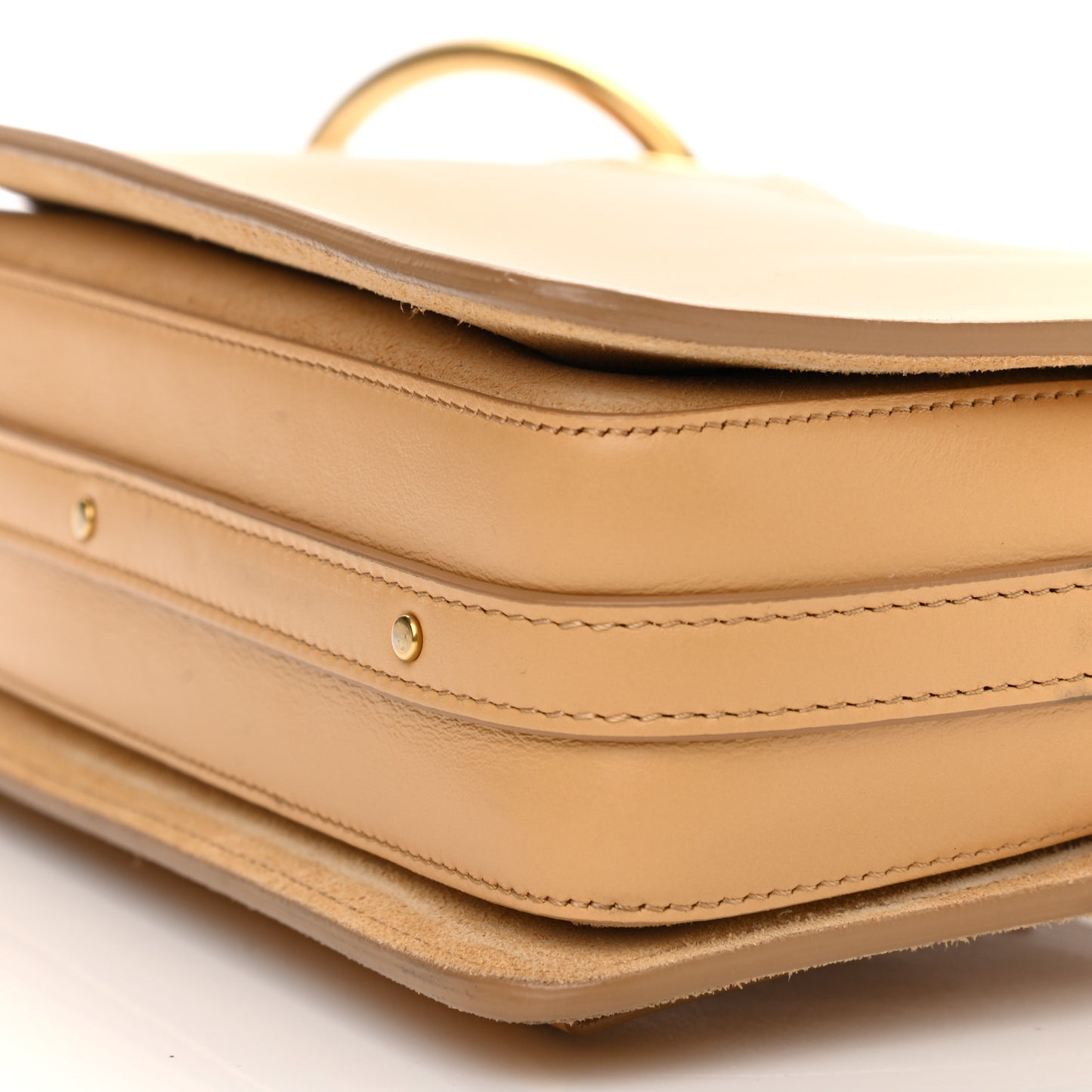 Calfskin Suede Small Roy Bag Bleached Brown