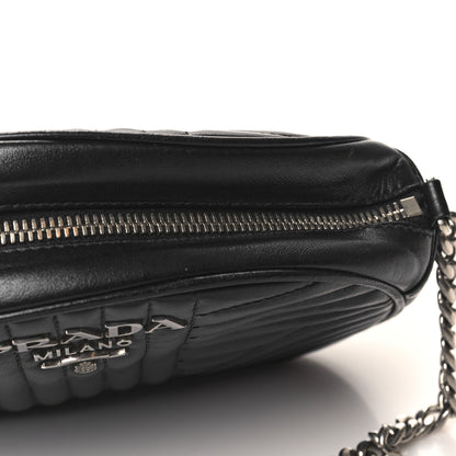 Prada Soft Calfskin Impunture Diagramme Dome Crossbody Bag Black 10 of 10