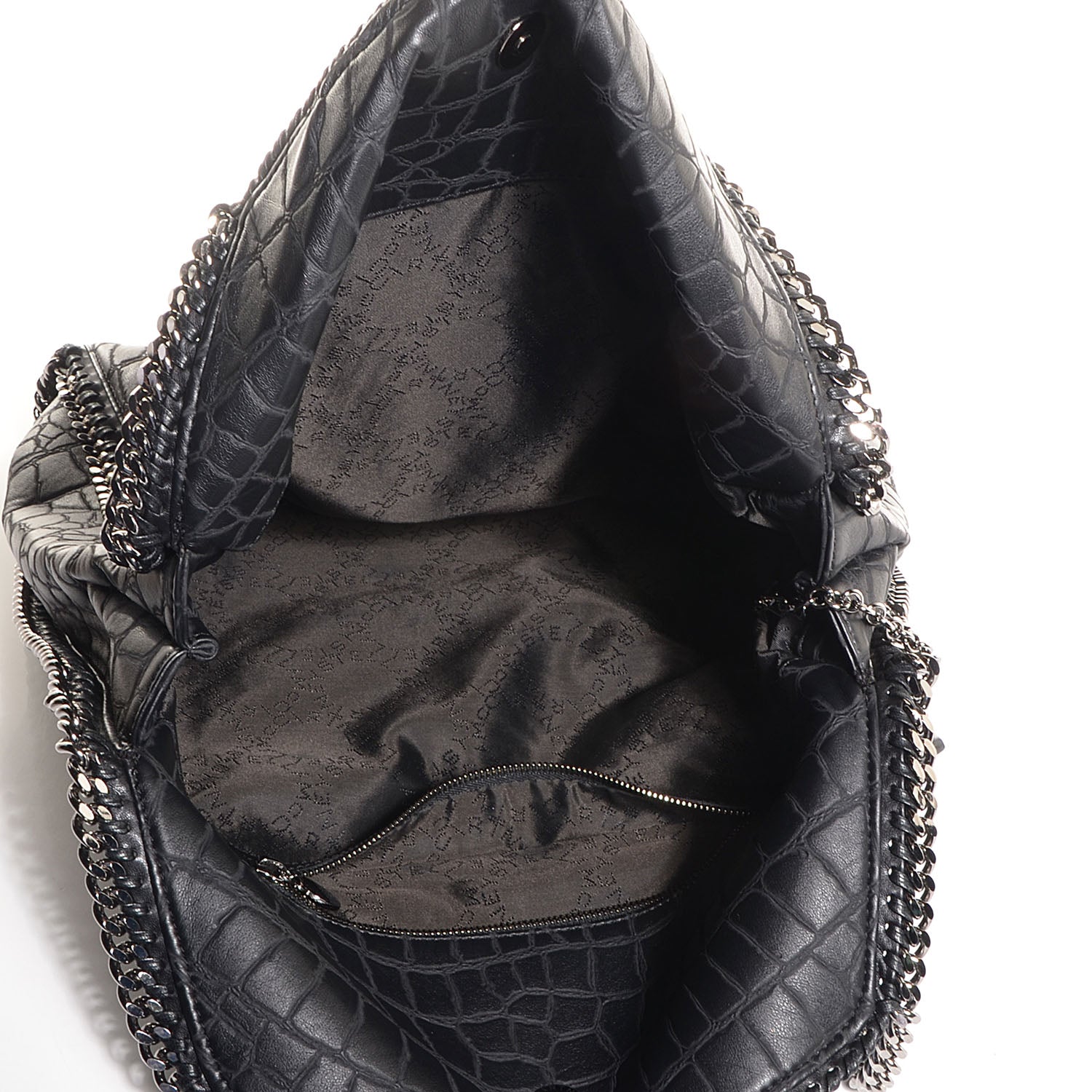 Stella McCartney Embossed Croc Faux Leather Large Falabella Black 13 of 13