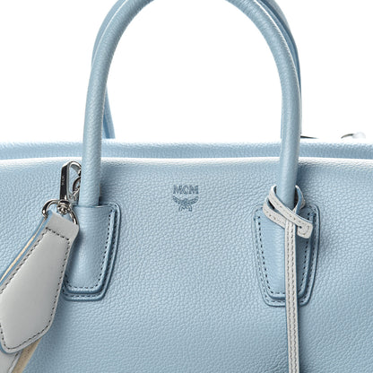 MCM Grained Calfskin Medium Milla Tote Sky Blue 10 of 12