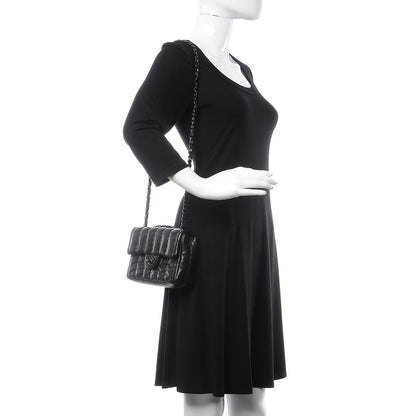 Chanel Lambskin Vertical Stitched Mini Flap Black 2 of 8