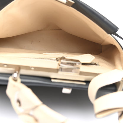Fendi Vitello Seta Nappa Ribbon Mini Peekaboo Iconic Satchel Blue Notte Camelia 5 of 13