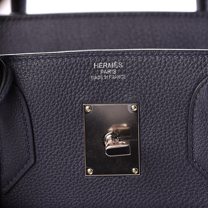 Hermes Togo Todoo Feutre HAC Birkin 40 Gris Clair Bleu Nuit 21 of 32