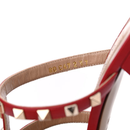 Valentino Garavani Calfskin Rockstud 60mm Caged Slide Sandals 37 Rosso Valentino 8 of 14