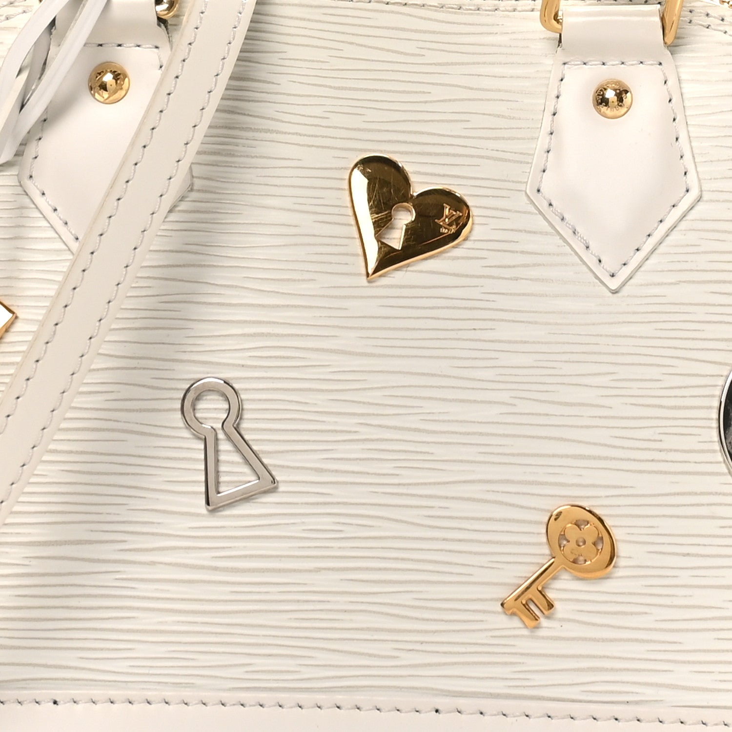 Louis Vuitton Epi Love Lock Alma BB White 7 of 9
