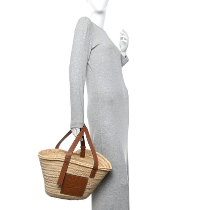 Loewe Raffia Medium Basket Tote Bag Natural Tan 2 of 10
