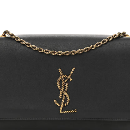 Saint Laurent Smooth Calfskin Medium Braided Monogram Kate Satchel Black 7 of 12