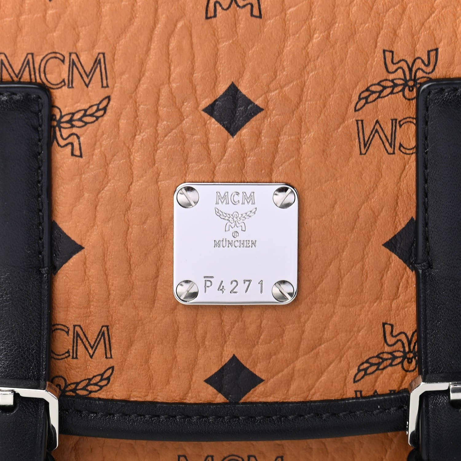 MCM Visetos Small Crossbody Flap Messenger Cognac 9 of 9
