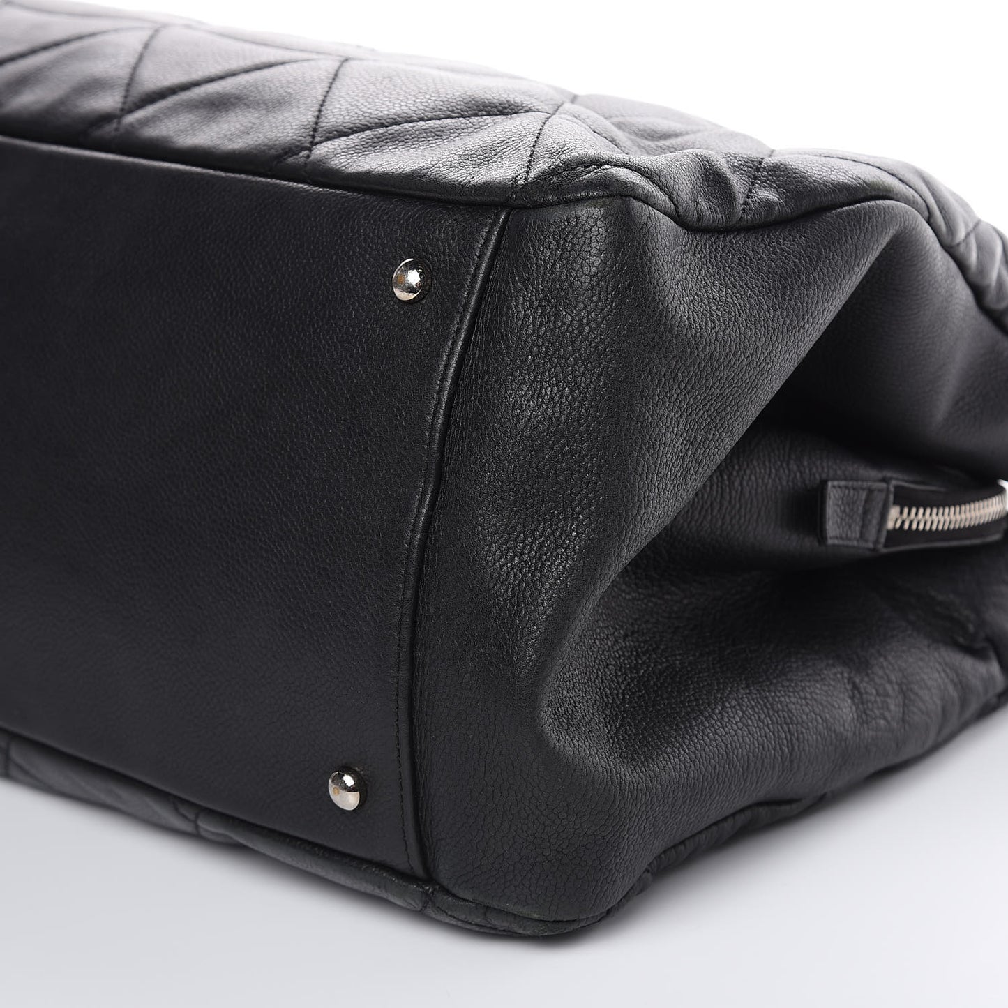 Soft Caviar Quilted Large Timeless Tote Black