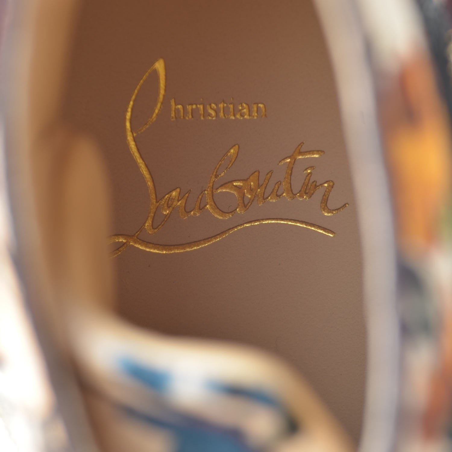 Christian Louboutin Velvet Floral Bip Bip Orlato High Top Flat Sneakers 35.5 Beige 8 of 11