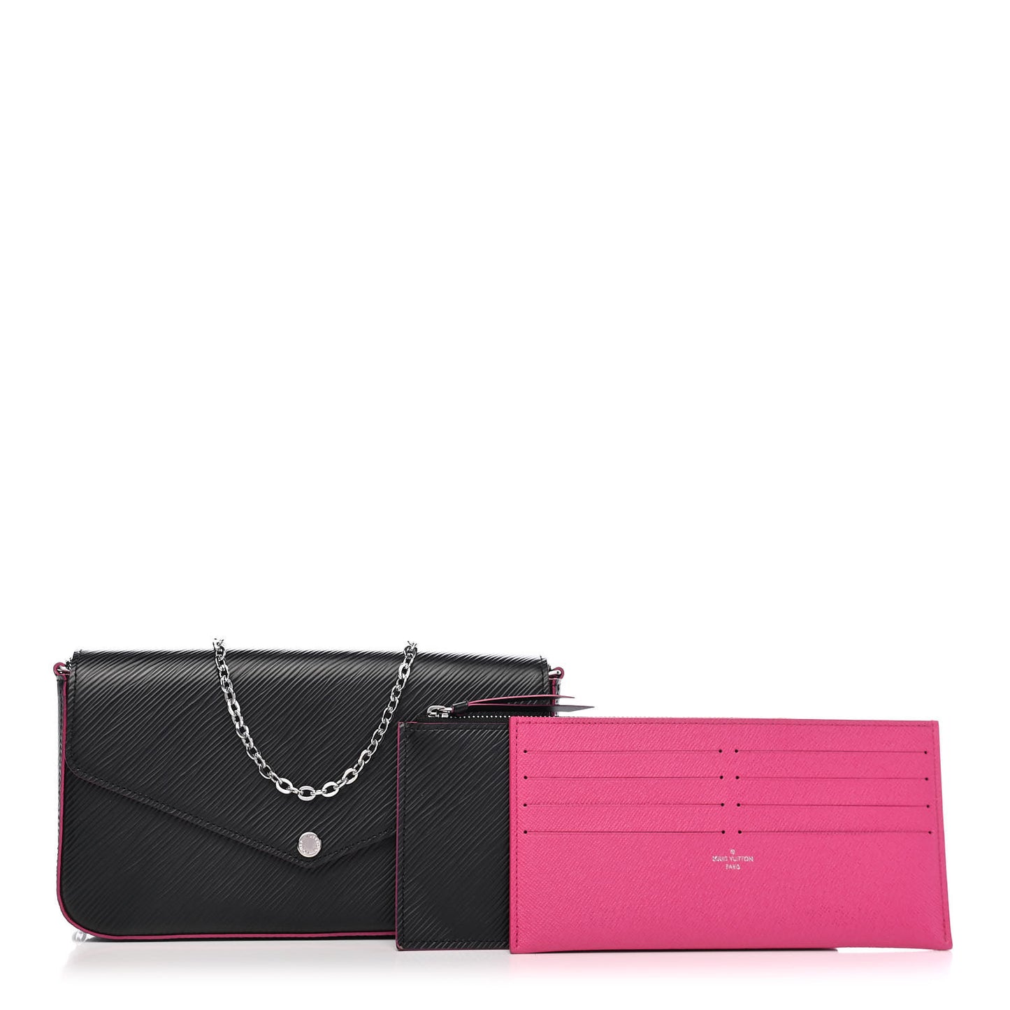 Epi Pochette Felicie Black Hot Pink