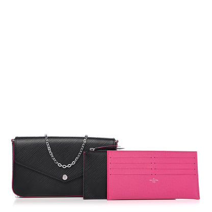 Louis Vuitton Epi Pochette Felicie Black Hot Pink 1 of 9