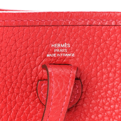 Hermes Taurillon Clemence Evelyne TPM Rouge Casaque 5 of 8