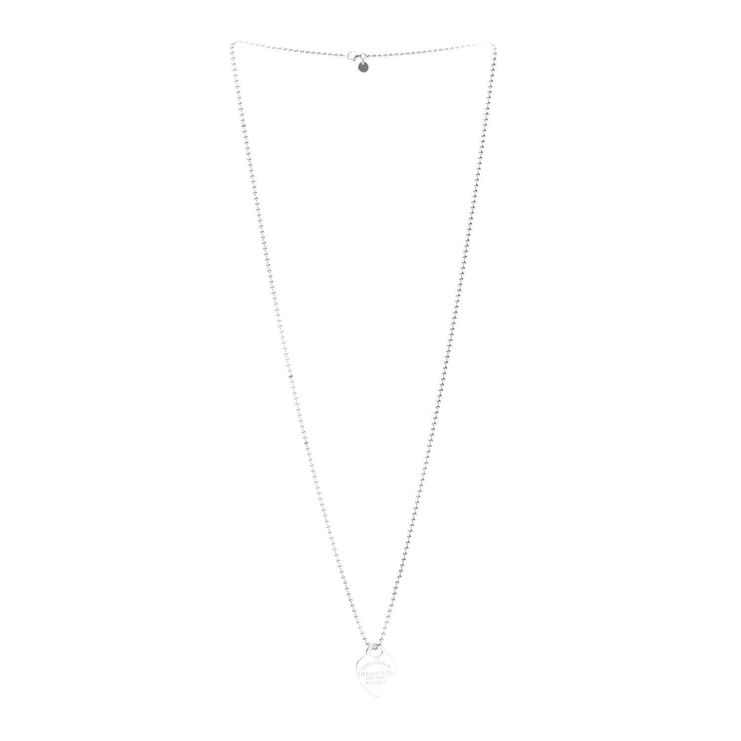 Tiffany Sterling Silver Long Return to Tiffany Heart Pendant Necklace 3 of 6
