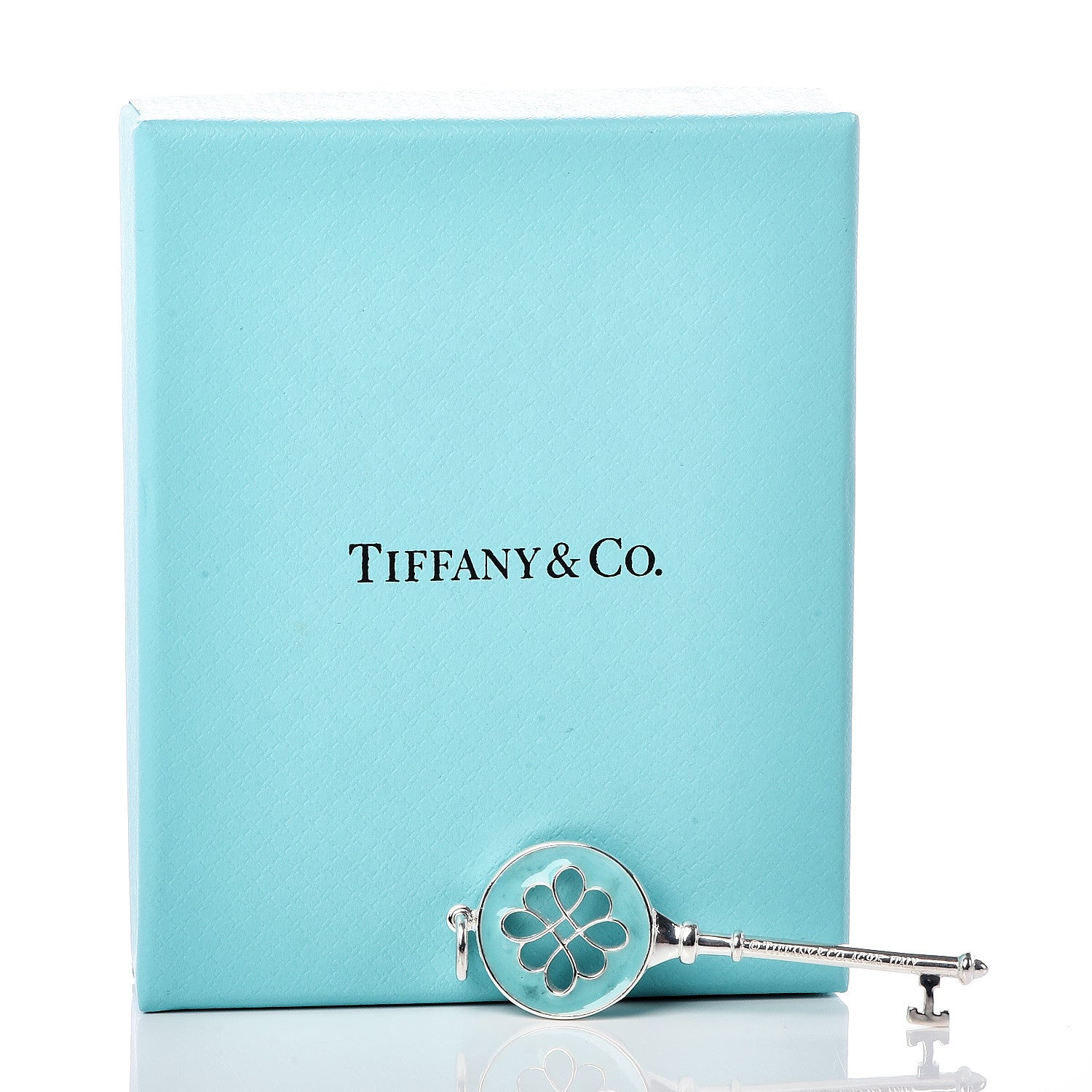 Tiffany Sterling Silver Enamel Knot Key Pendant Blue 4 of 4