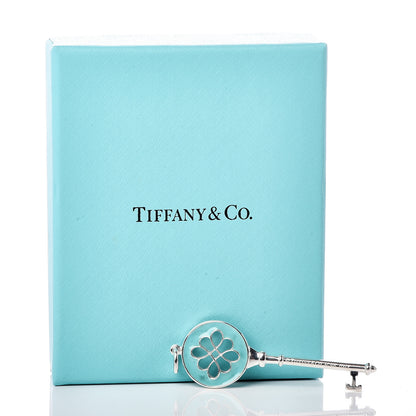 Tiffany Sterling Silver Enamel Knot Key Pendant Blue 4 of 4