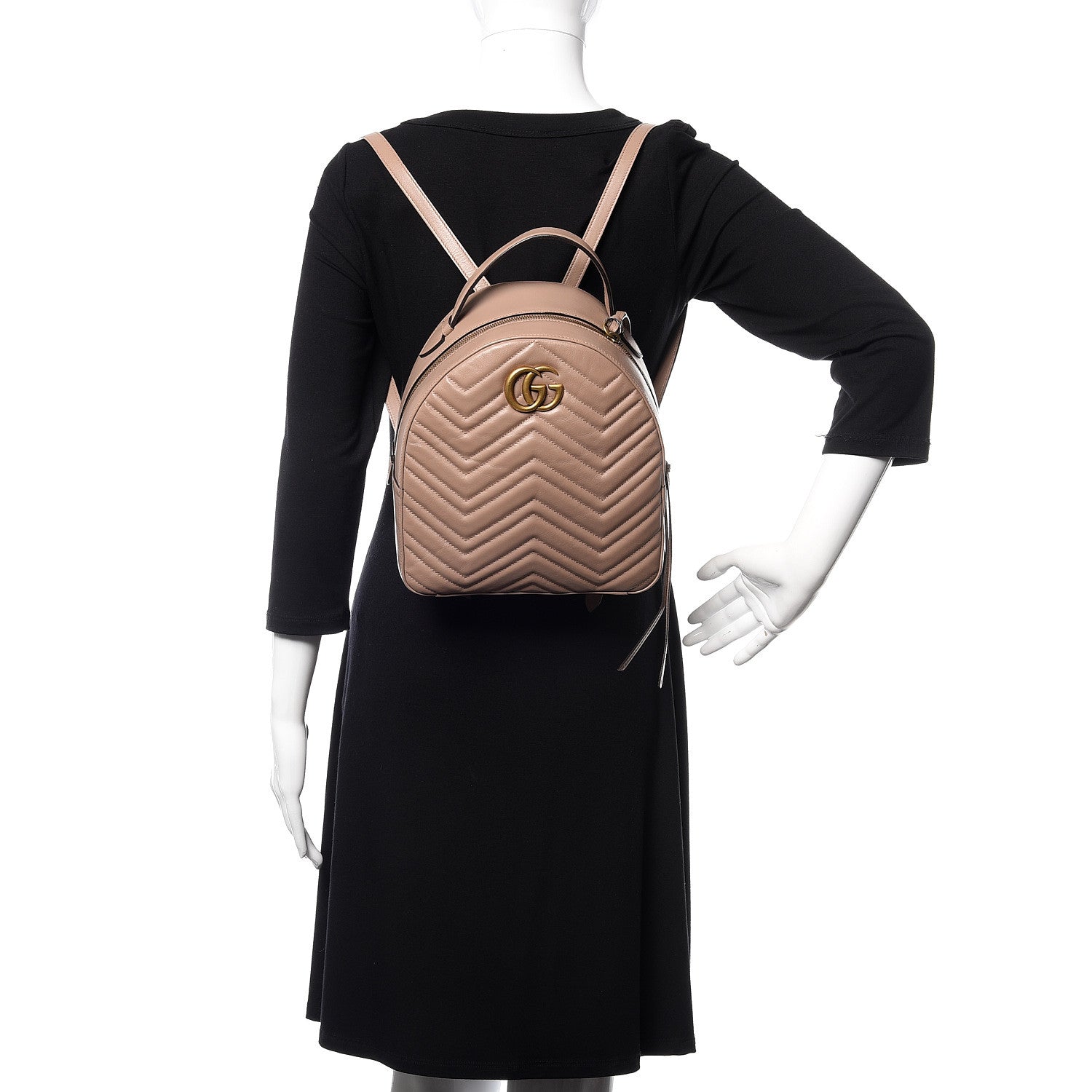 Gucci Calfskin Matelasse GG Marmont Backpack Porcelain Rose 2 of 11