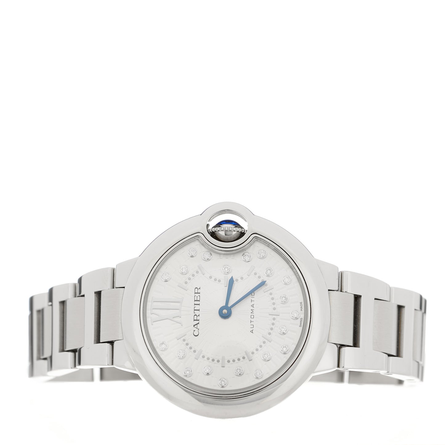 Stainless Steel Diamond 33mm Ballon Bleu De Cartier Automatic Watch
