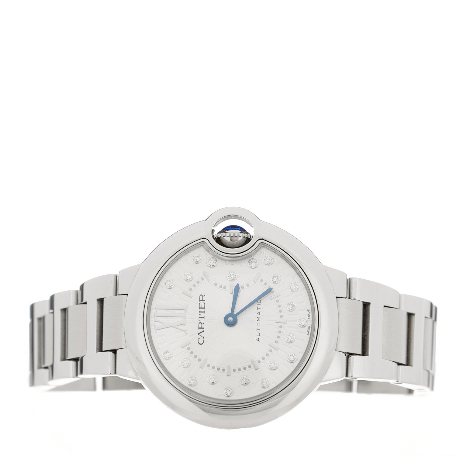 Cartier Stainless Steel Diamond 33mm Ballon Bleu De Cartier Automatic Watch 2 of 5