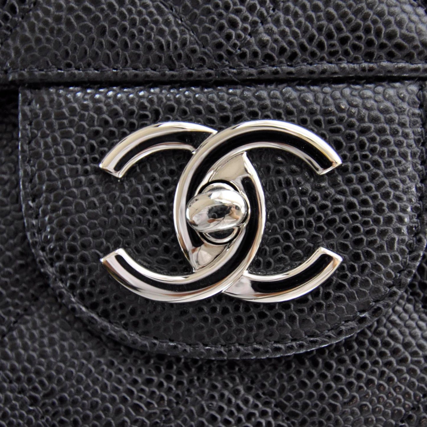 Caviar Quilted Maxi Double Flap Black