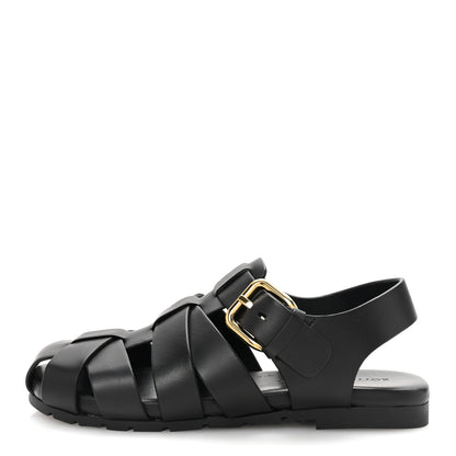 Bottega Veneta Calfskin Alfie Sandals  38 Black 1 of 9