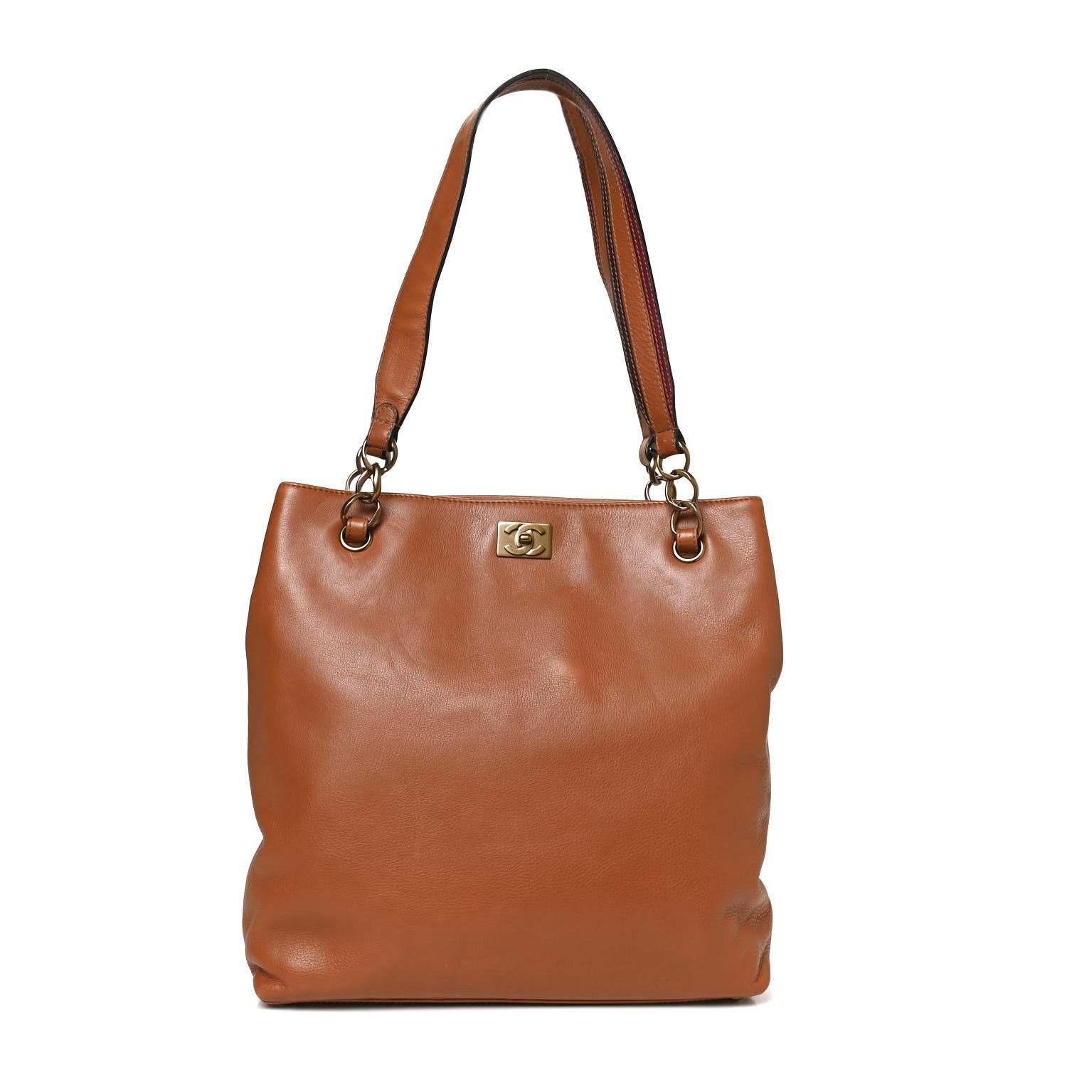Chanel Lambskin North South Tote Brown 1 of 11