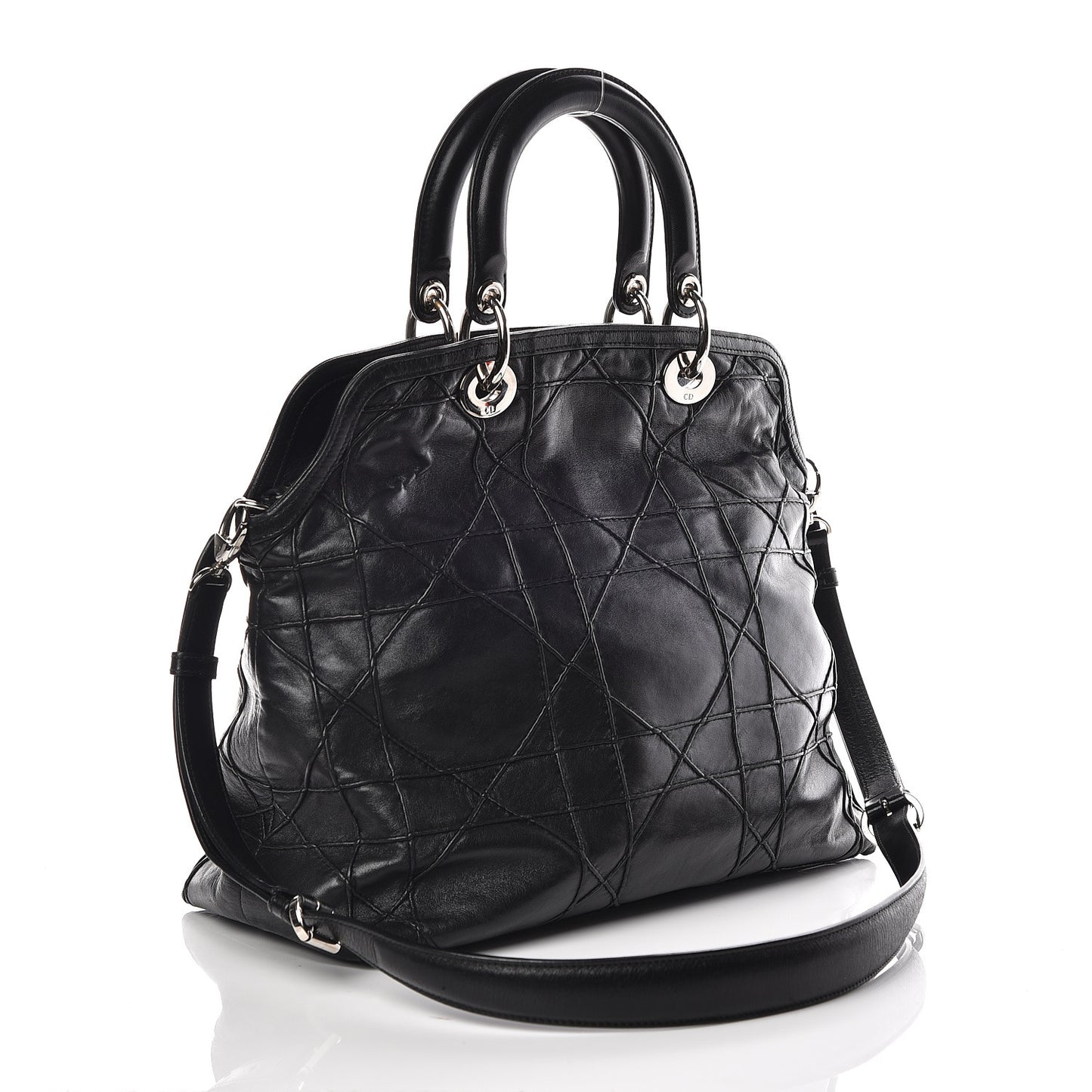 Lambskin Cannage Medium Granville Tote Black