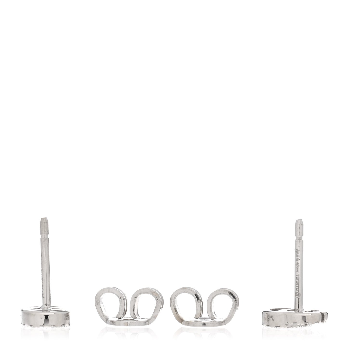 18K White Gold Diamond Mini Running G Earrings